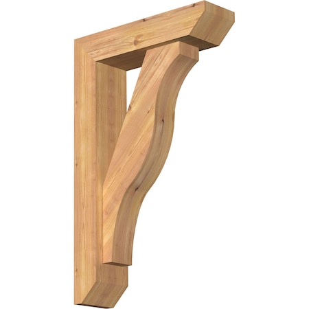 Ekena Millwork Funston Slat Smooth Bracket w/ Offset Brace, Western Red Cedar, 5 1/2"W x 20"D x 32"H BKT0604X20X32FST06SWR